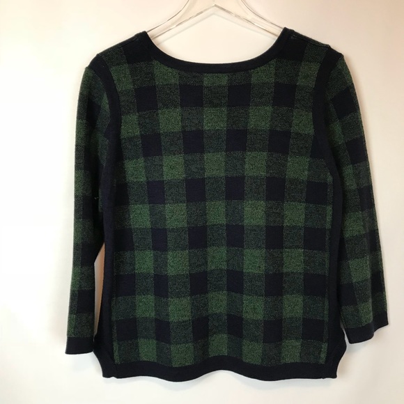 ▪️MARGARET OLEARY▪️Crew neck checkered Chartreuse - Picture 8 of 8